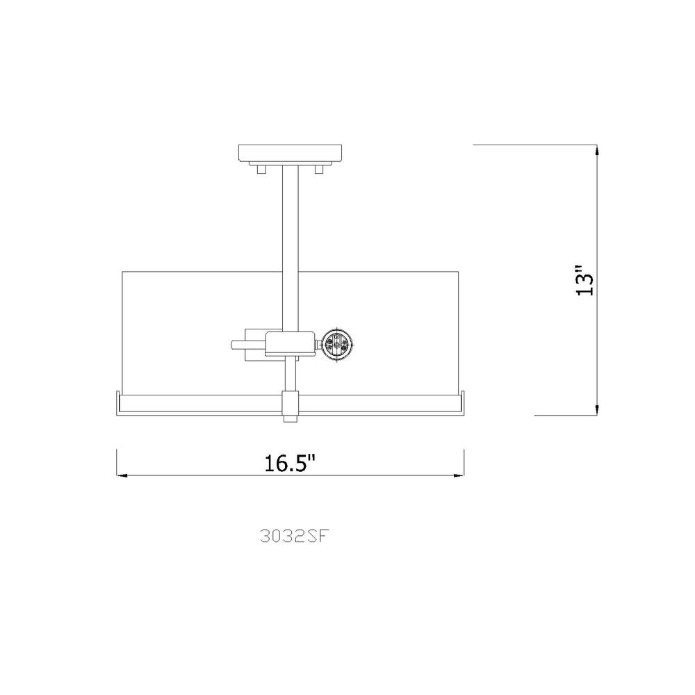 3 Light Semi Flush Mount. Picture 6