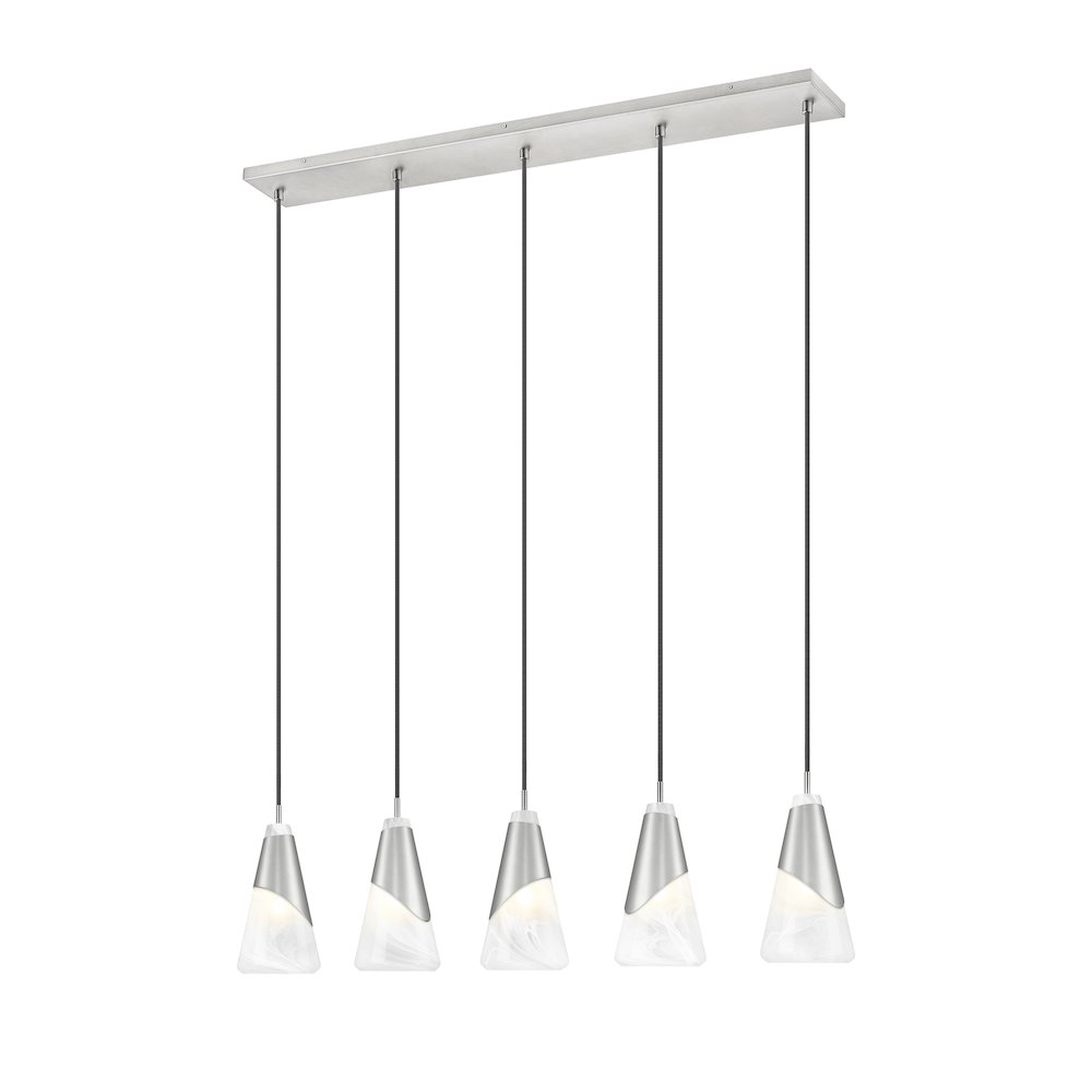 Z-Lite Aimie 5 Light Linear Chandelier, Brushed Nickel. Picture 1