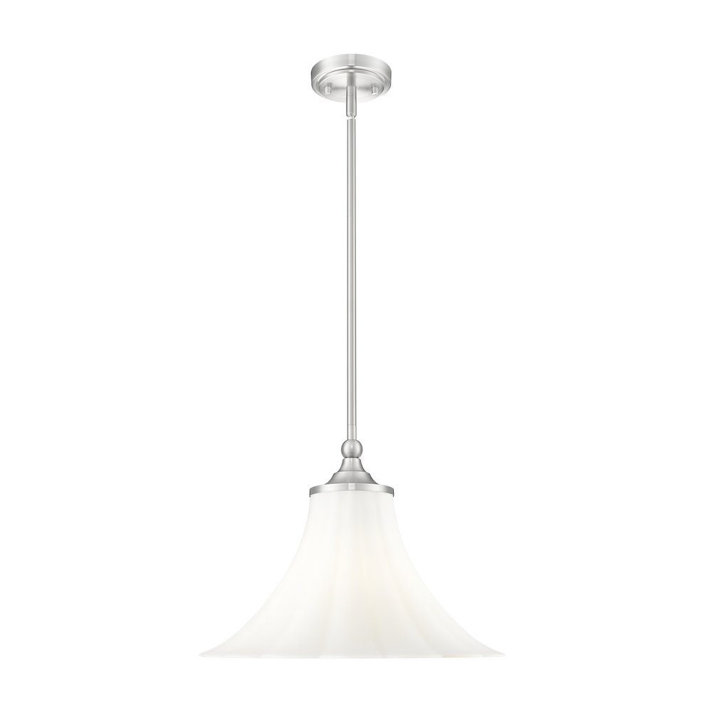Z-Lite 1 Light Pendant, Brushed Nickel. Picture 1