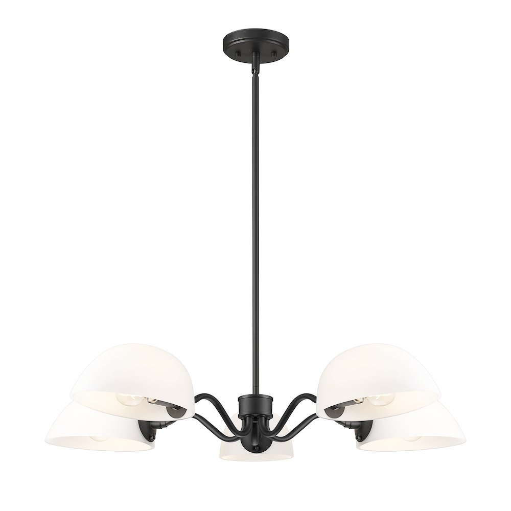 Z-Lite 5 Light Chandelier, Matte Black. Picture 1