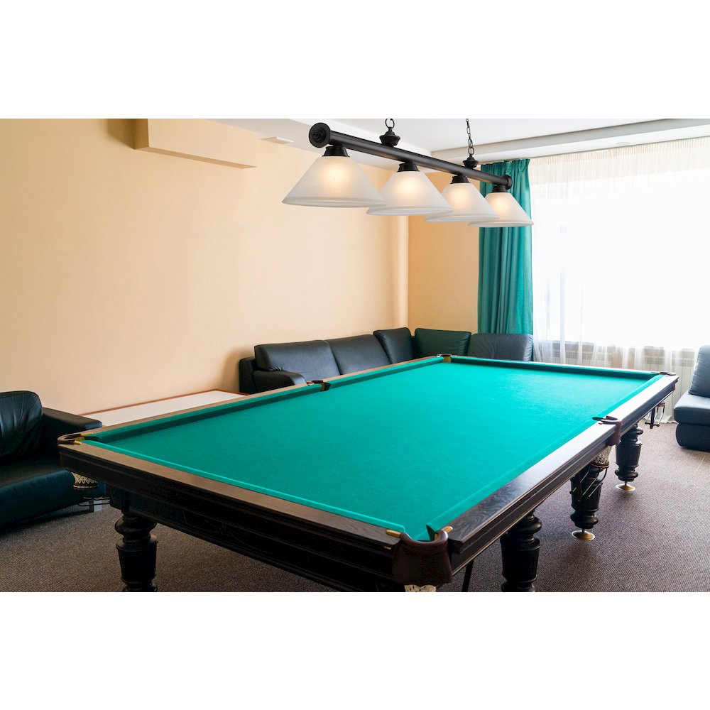 Z-Lite Cordon 4 Light Billiard, Steel Frame, White Linen Shade Color. Picture 6