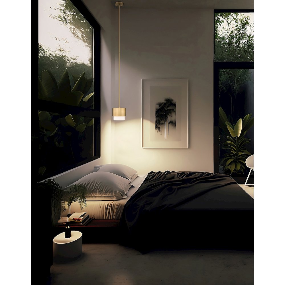 Z-Lite Counterpoint 1 Light Pendant, Modern Gold. Picture 7