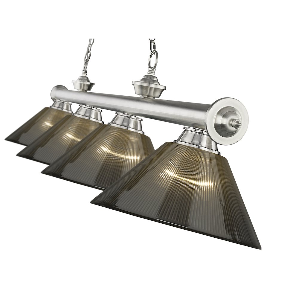 Z-Lite Cordon 4 Light Billiard, Steel Frame, Smoke Shade Color. Picture 4