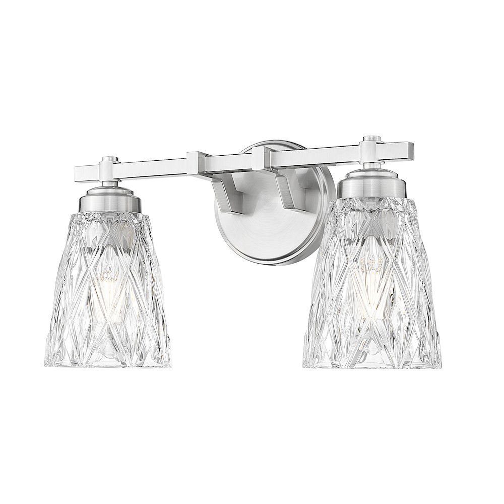 Z-Lite 2 Light Vanity, Brushed Nickel. Picture 1