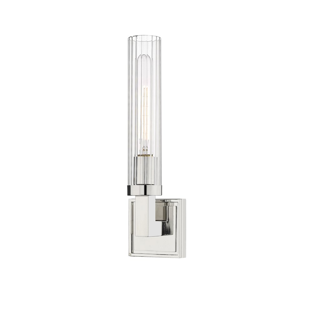 Z-Lite Beau 1 Light Wall Sconce in Polished Nickel Frame Finish. Picture 1