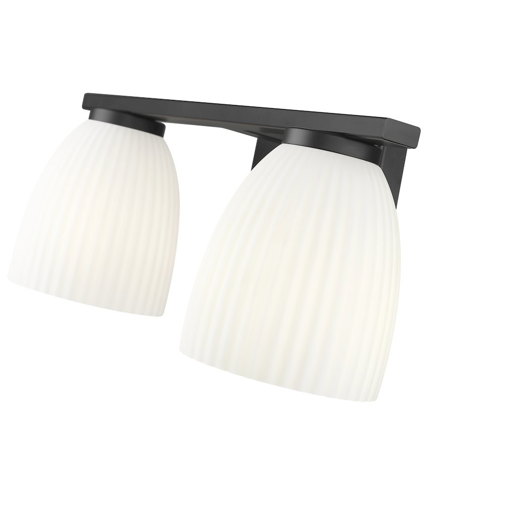 Z-Lite Naya 2 Light Vanity in Matte Black color, Steel frame. Picture 4