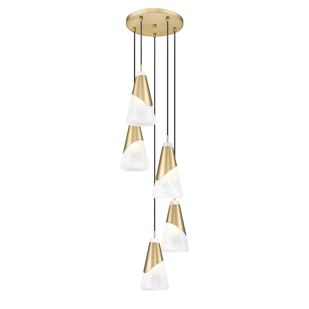 Z-Lite Aimie 5 Light Chandelier, Modern Gold. Picture 3