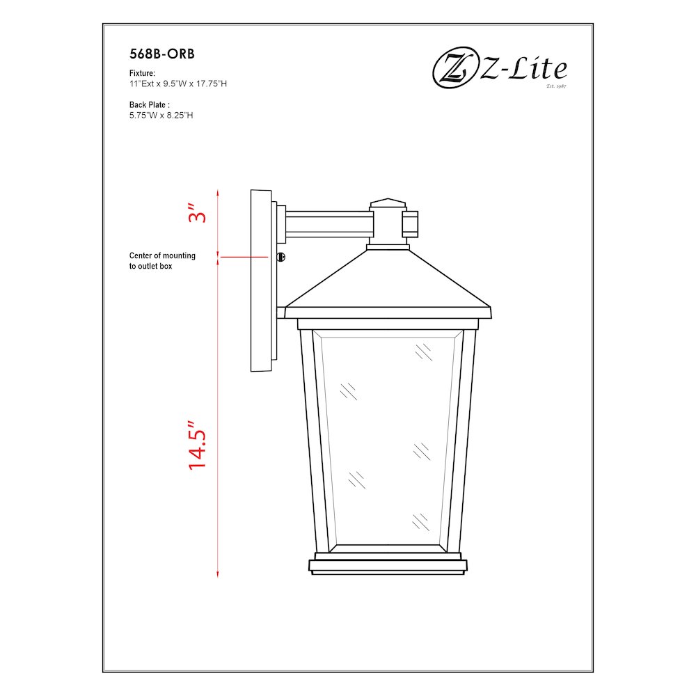 Z-Lite 2 Light Outdoor Wall Light. Picture 8