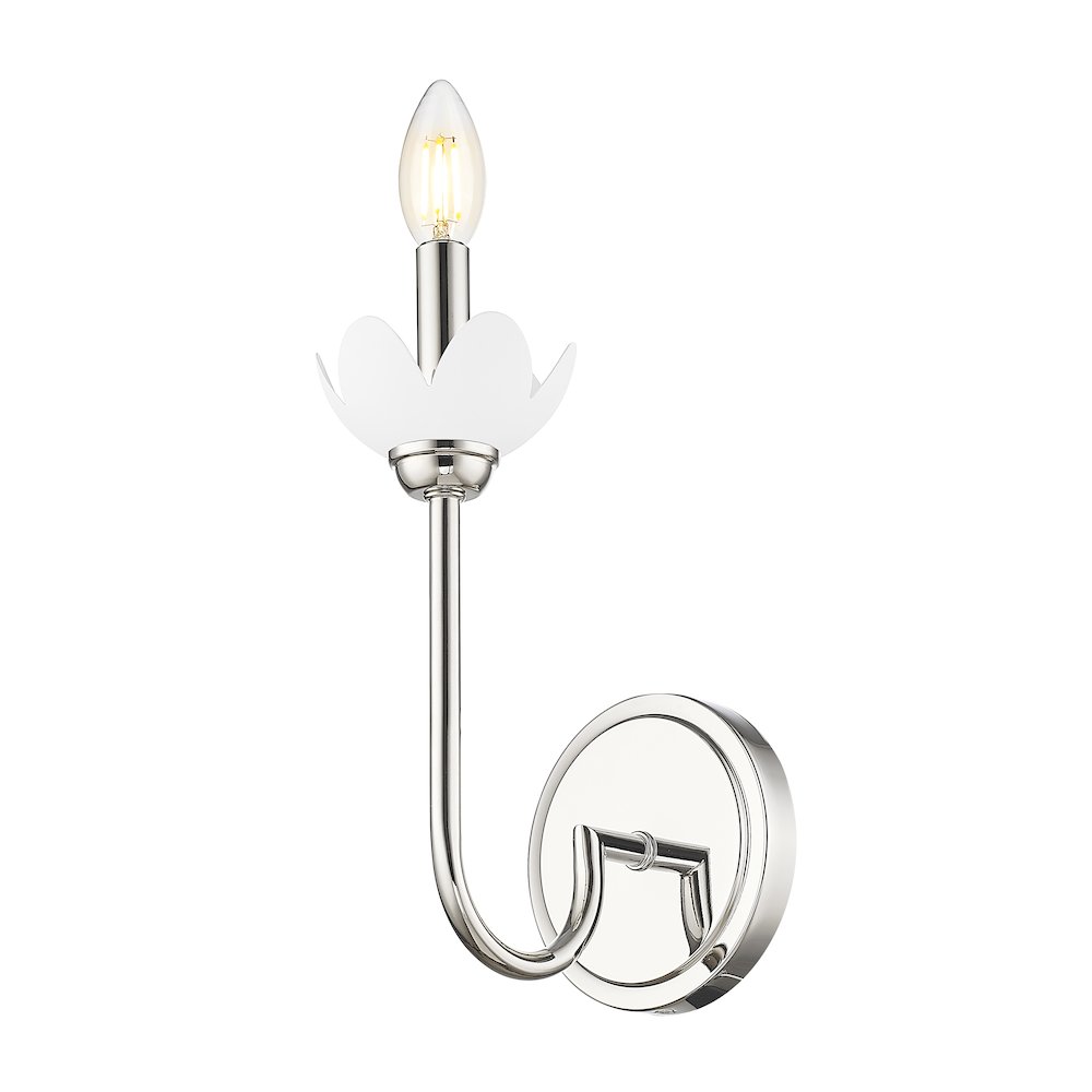 Z-Lite Allistair 1 Light Wall Sconce in Polished Nickel color, Steel frame. Picture 3