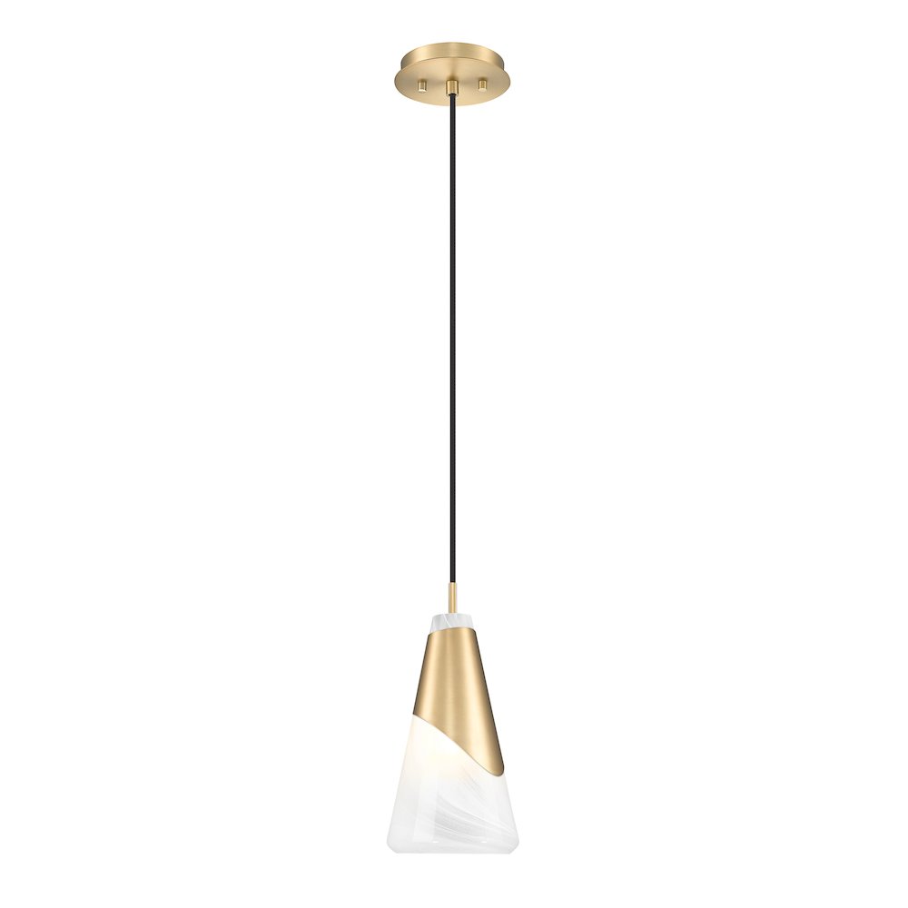 Z-Lite Aimie 1 Light Pendant, Modern Gold. Picture 1