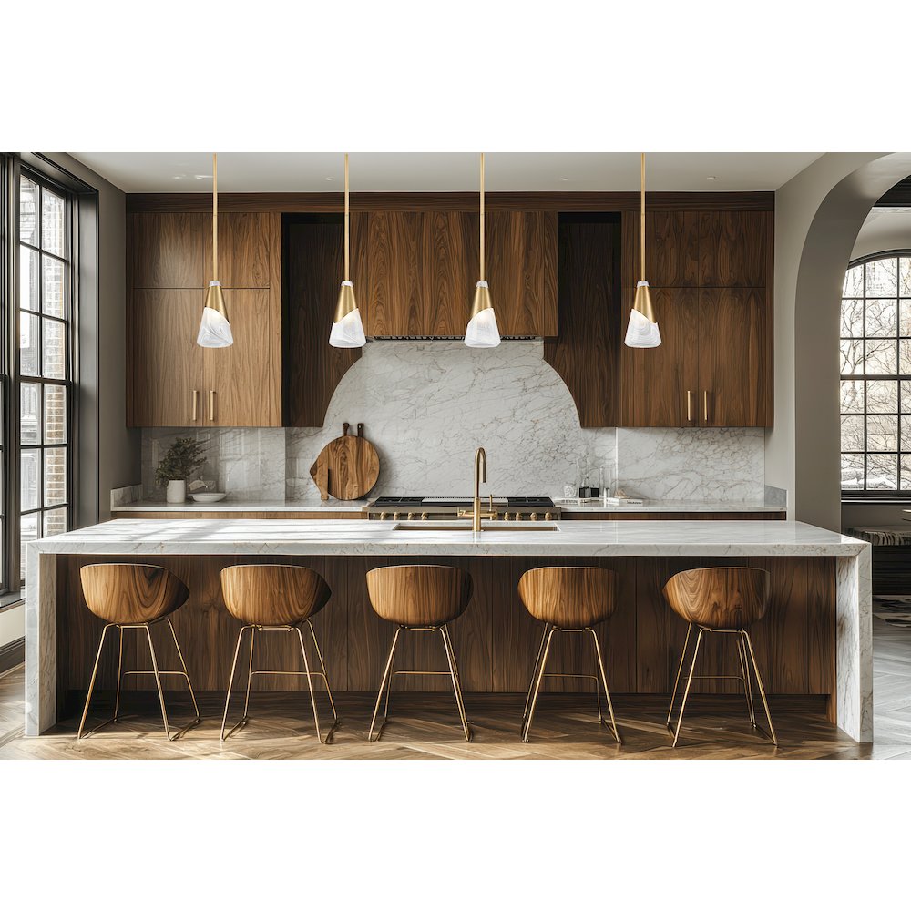 Z-Lite Aimie 1 Light Pendant, Modern Gold. Picture 7