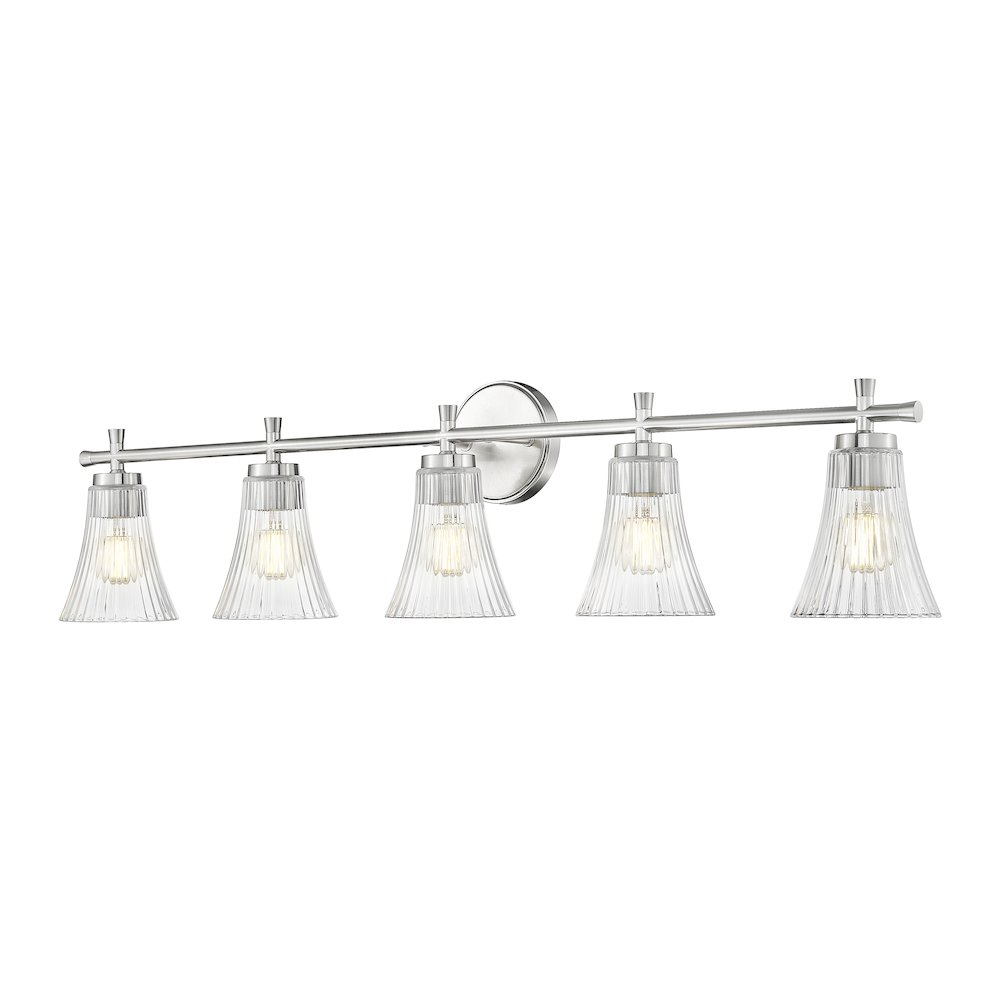 Z-Lite Belle 5 Light Vanity in Brushed Nickel color, Steel frame. Picture 1