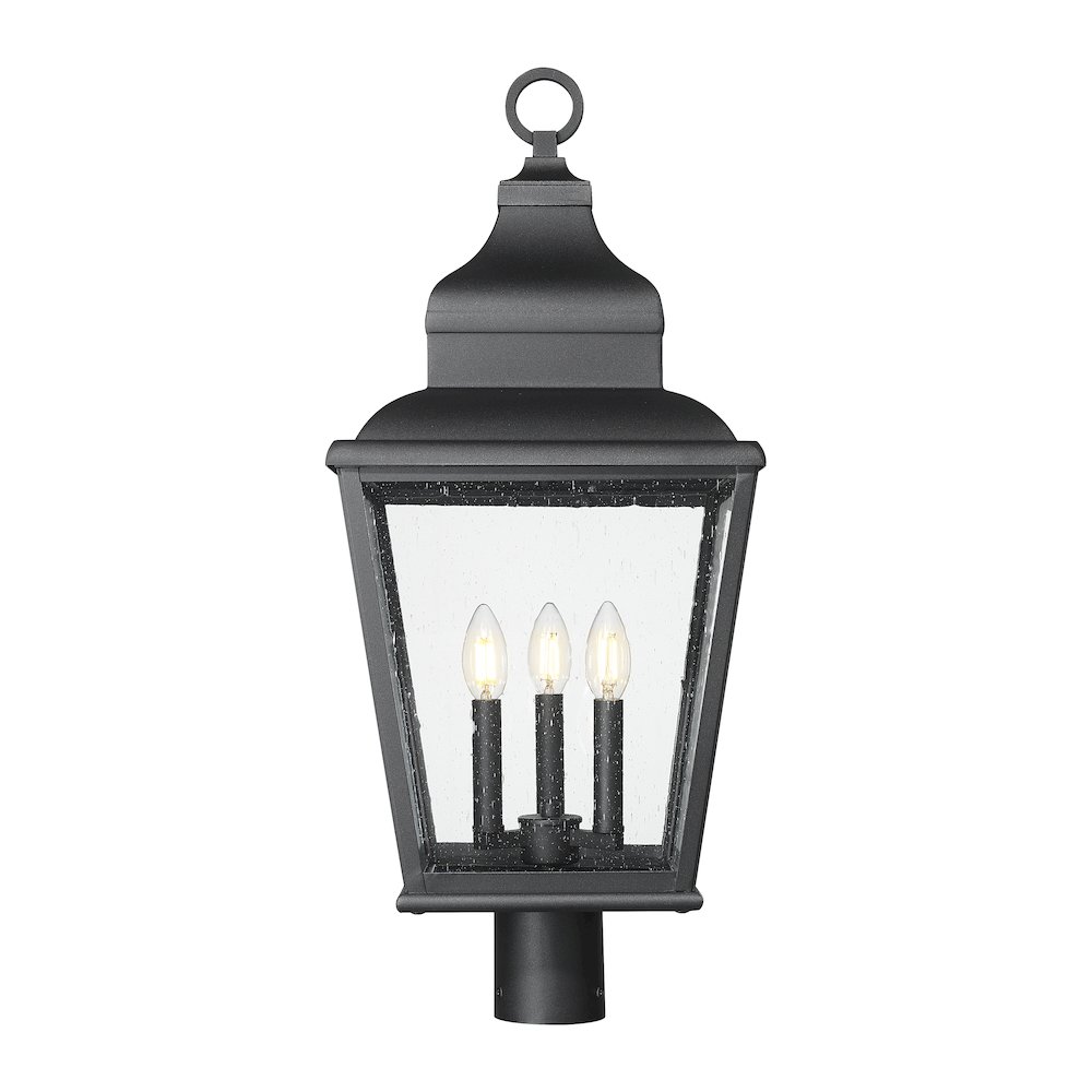 Z-Lite 3 Light Outdoor Post Mount Fixture, Sand Black. Picture 2