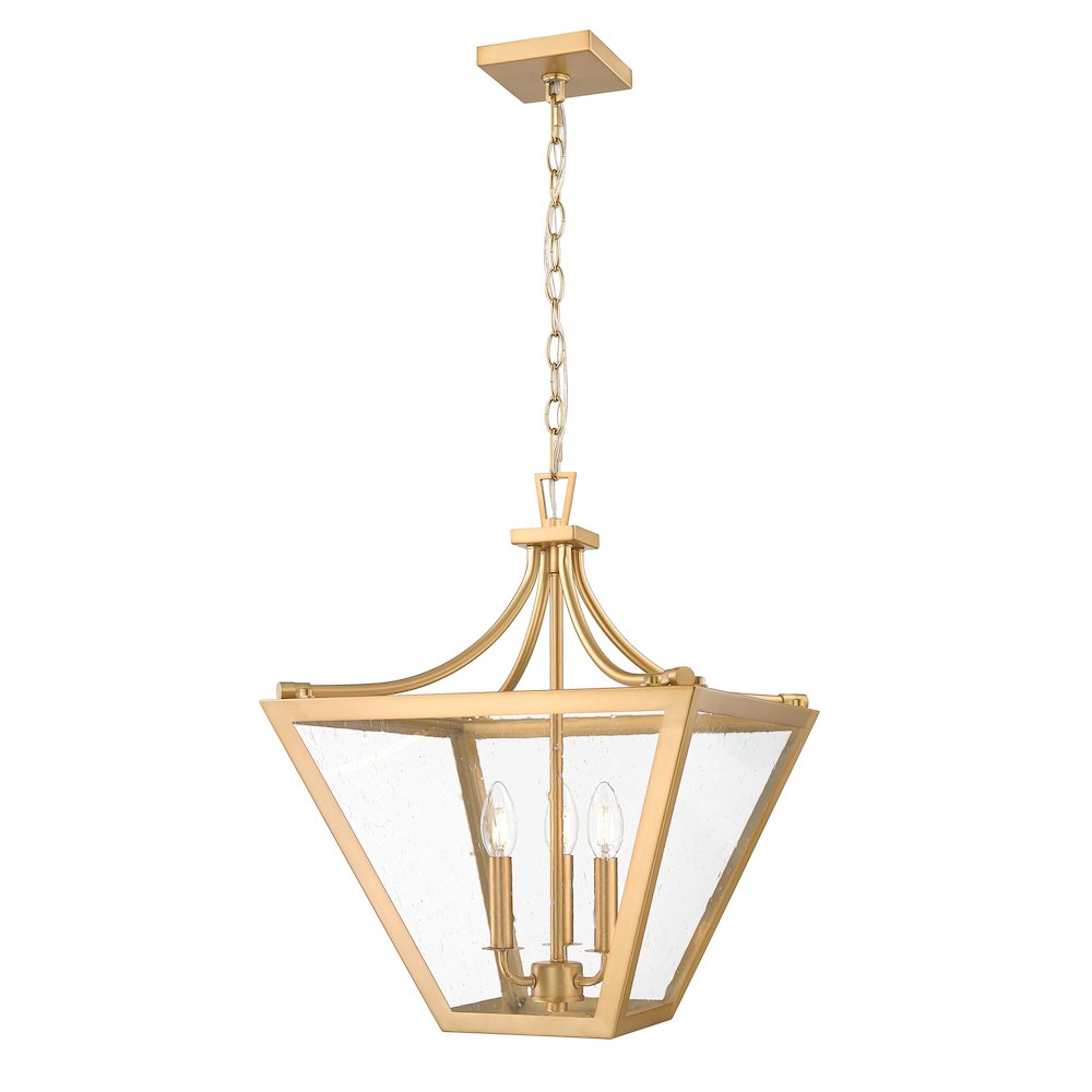 Z-Lite 3 Light Chandelier, Rubbed Brass. Picture 1