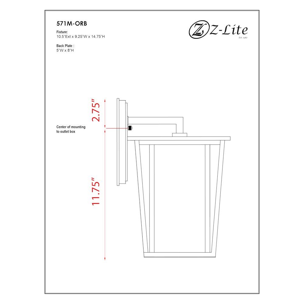 Z-Lite 2 Light Outdoor Wall Light. Picture 8