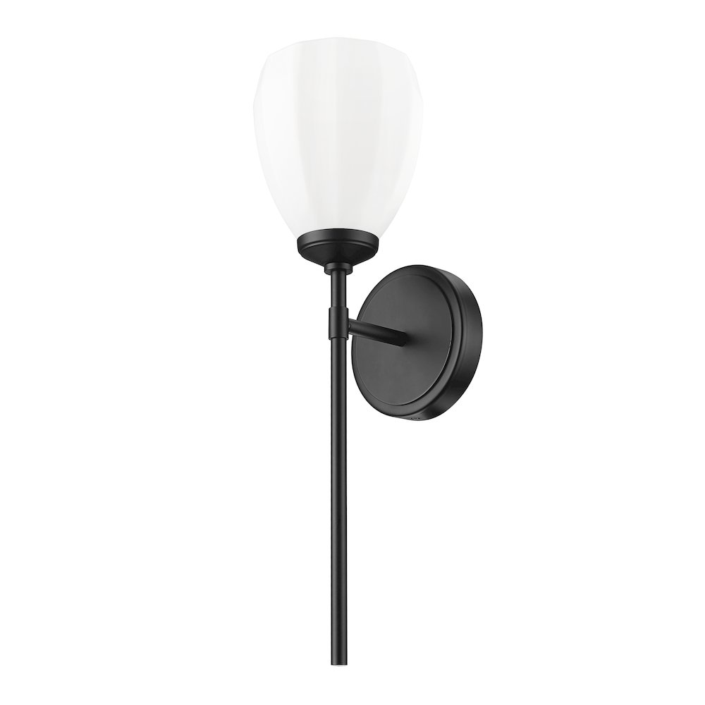 Z-Lite Oren 1 Light Wall Sconce in Matte Black color, Steel frame. Picture 5