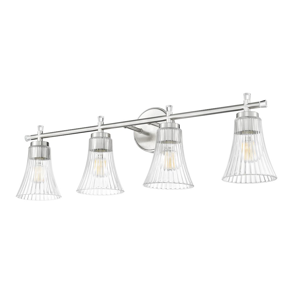 Z-Lite Belle 4 Light Vanity in Brushed Nickel color, Steel frame. Picture 5