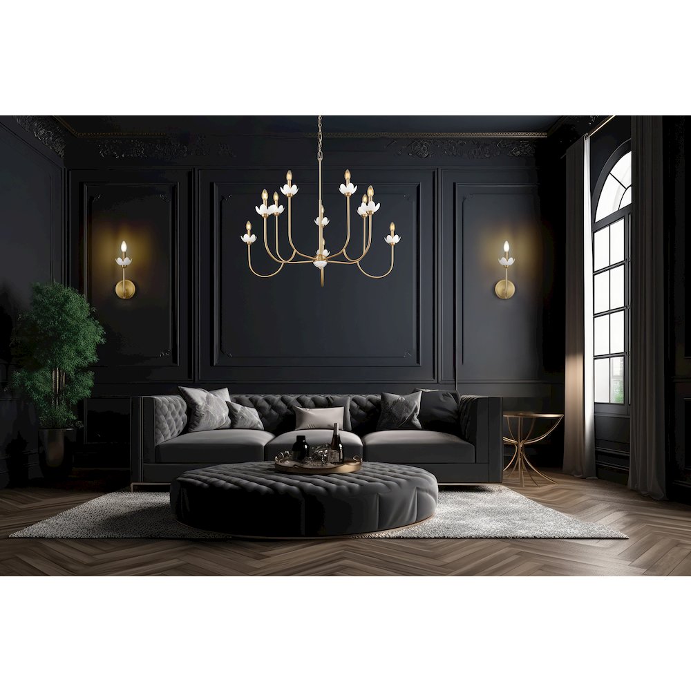 Z-Lite Allistair 1 Light Wall Sconce in Modern Gold color, Steel frame. Picture 7