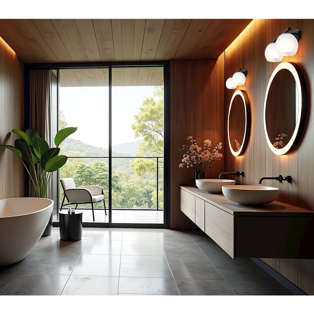 Z-Lite 2 Light Vanity, Matte Black. Picture 5