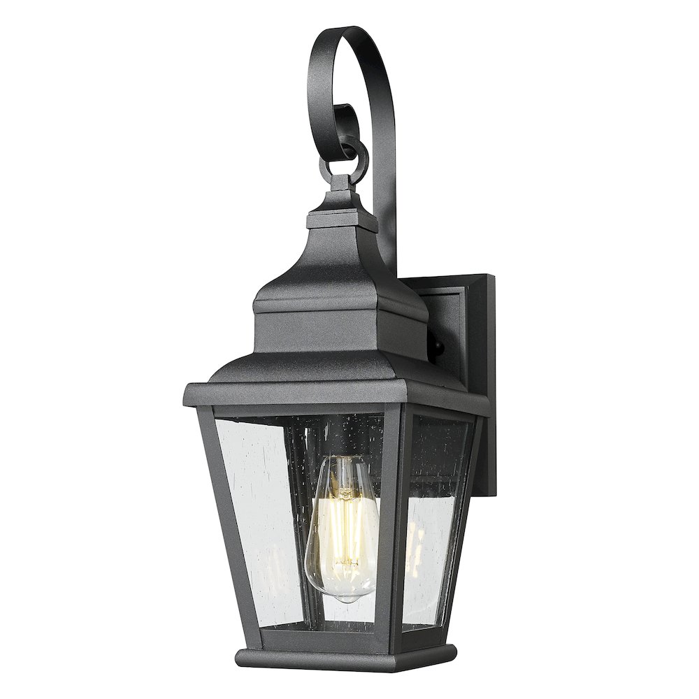 Z-Lite 1 Light Outdoor Wall Light, Sand Black. Picture 1