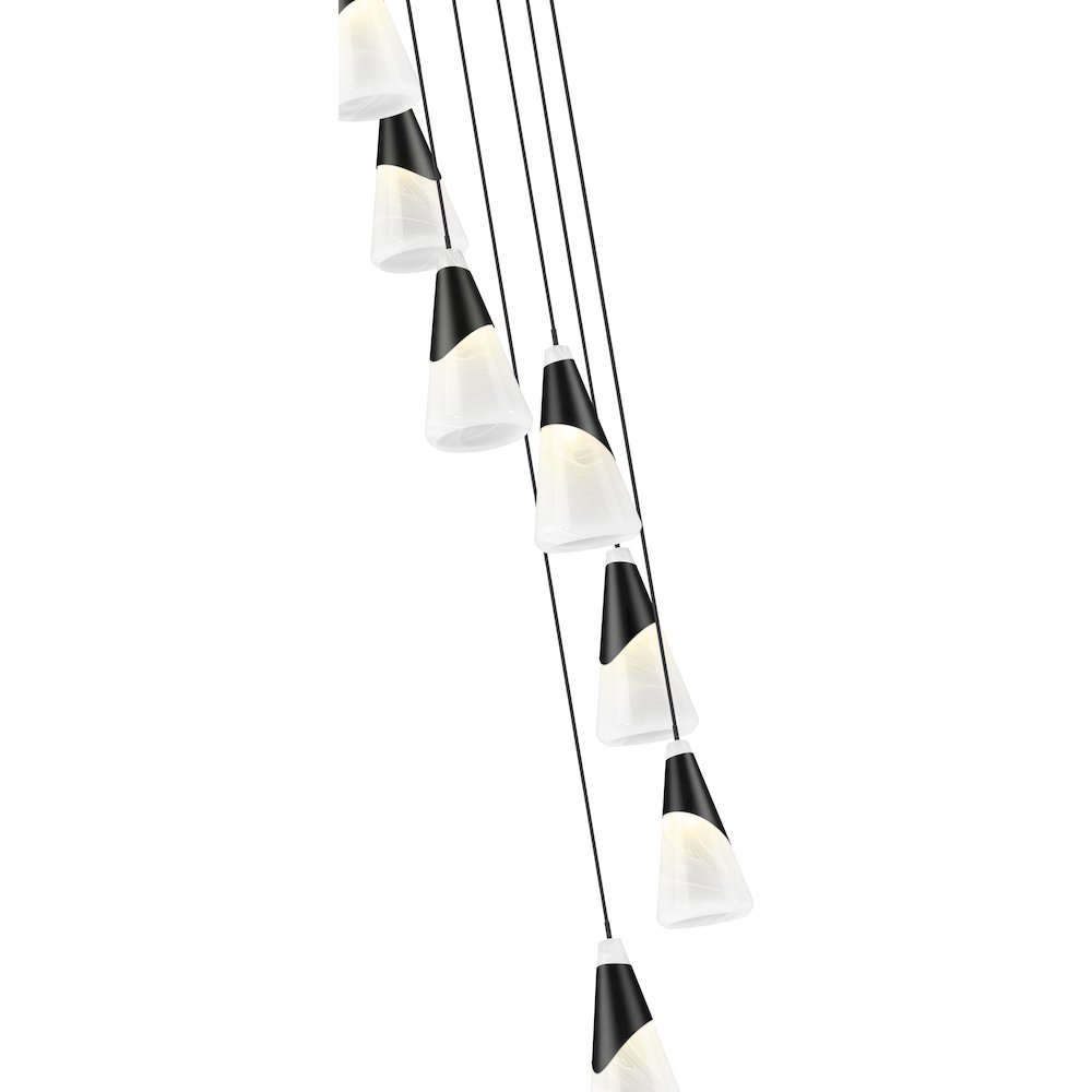 Z-Lite Aimie 7 Light Chandelier, Matte Black. Picture 4