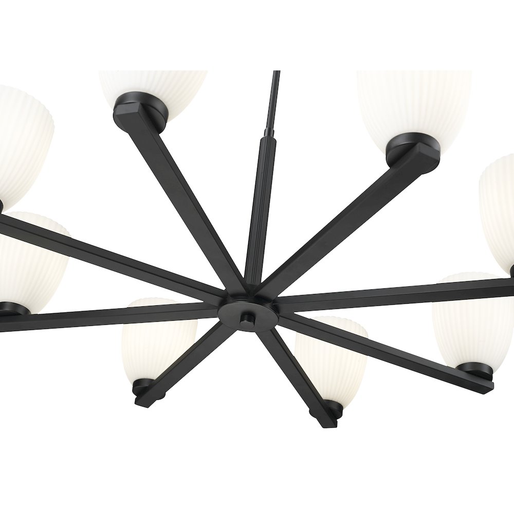 Z-Lite Naya 8 Light Chandelier in Matte Black color, Steel frame. Picture 4