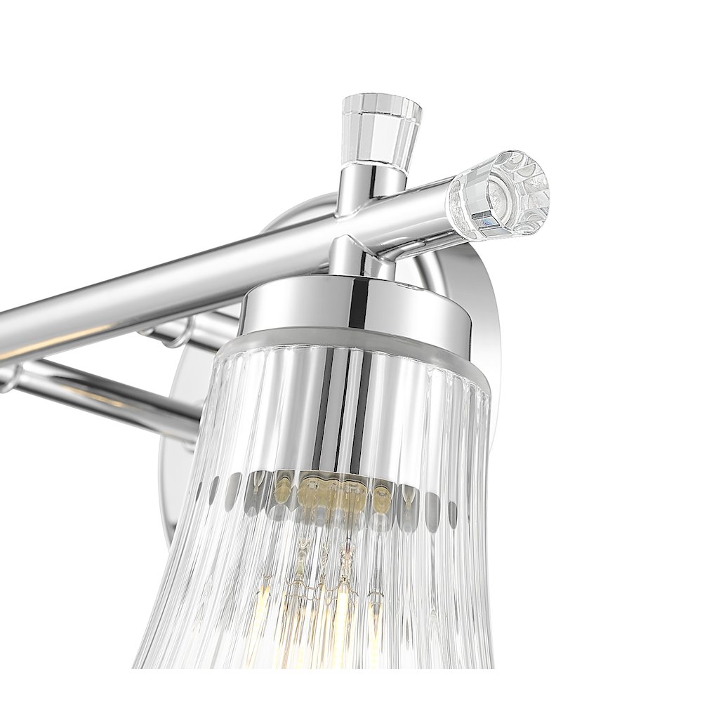Z-Lite Belle 2 Light Vanity in Chrome color, Steel frame. Picture 4