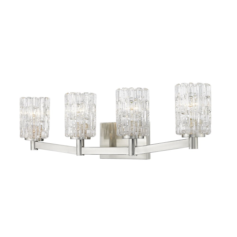 Z-Lite Aubrey 4 Light Vanity in Brushed Nickel Frame Finish. Picture 3