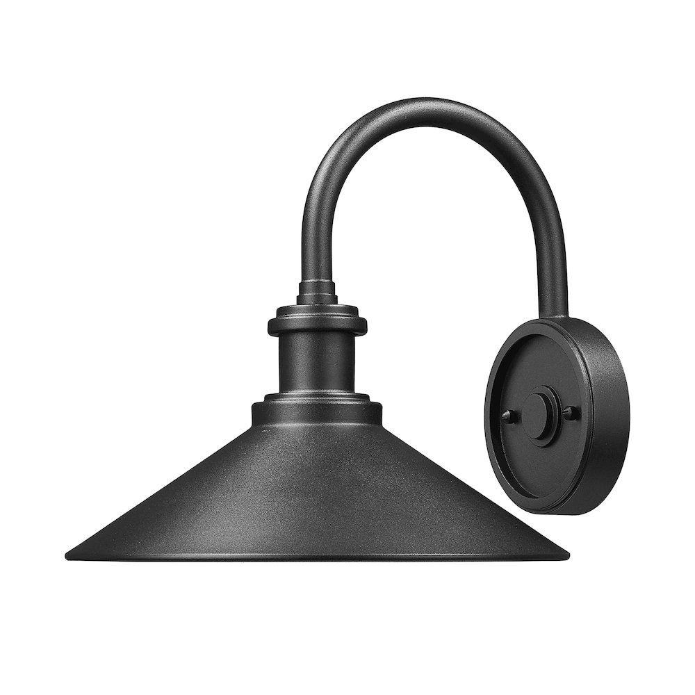 Z-Lite RLM 1 Light Outdoor Wall Light in Sand Black color, Aluminum frame. Picture 1