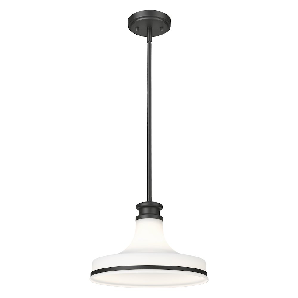 Z-Lite 1 Light Pendant, Matte Black. Picture 3