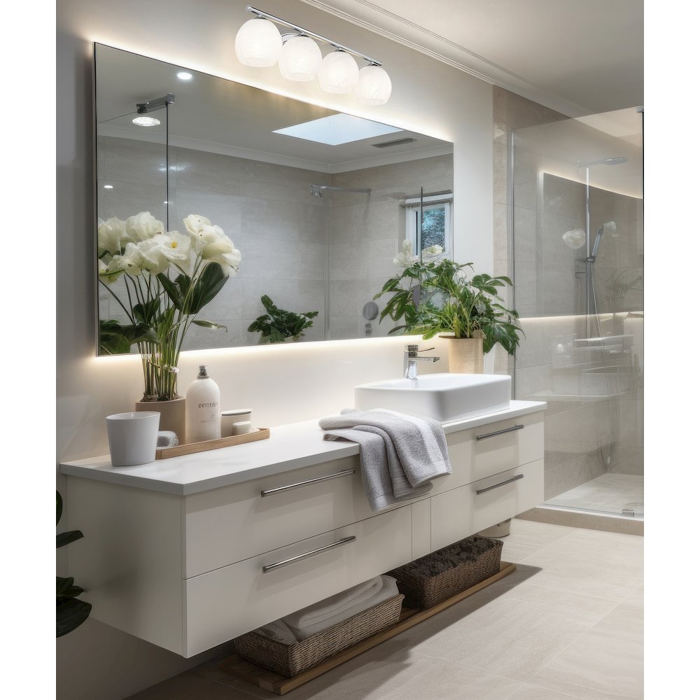 Z-Lite 4 Light Vanity, Chrome. Picture 6