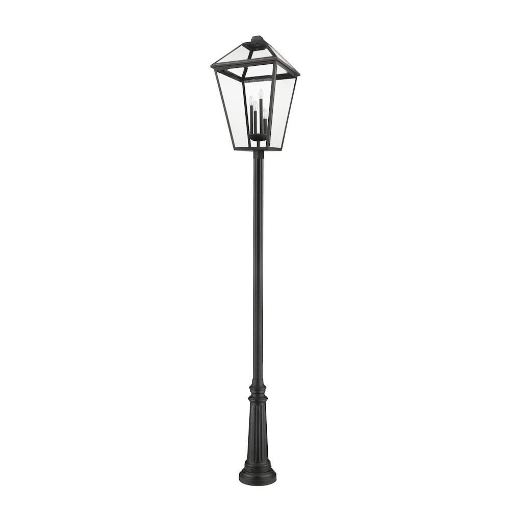 Z-Lite Talbot 4 Light Outdoor Post Mounted Fixture, Black. Picture 5