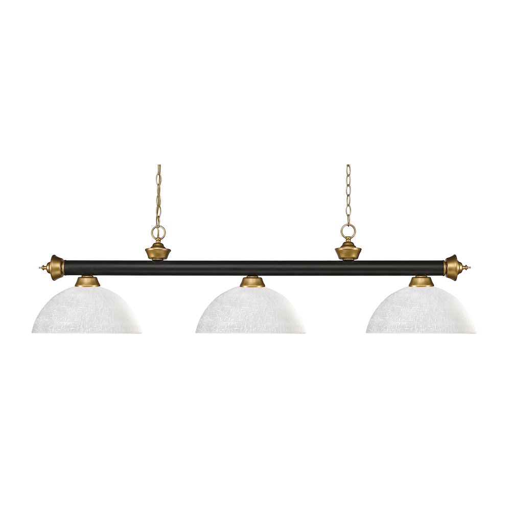 Z-Lite Riviera 3 Light Billiard, Steel Frame, White Linen Shade Color. Picture 1