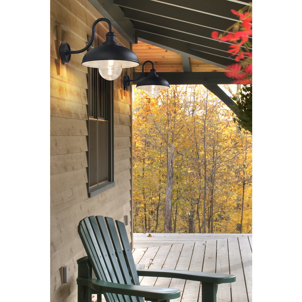 Z-Lite RLM 1 Light Outdoor Wall Light in Sand Black color, Aluminum frame. Picture 6