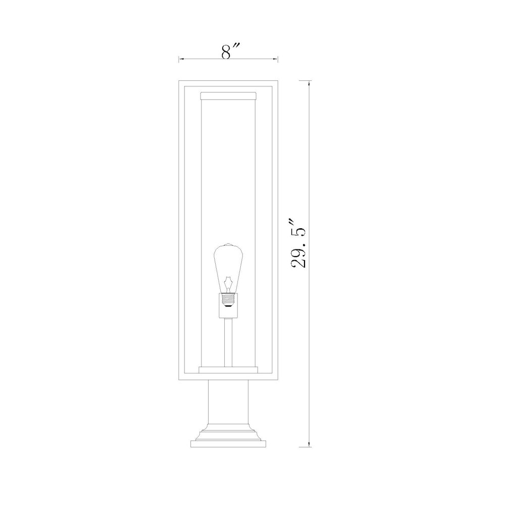 Z-Lite 1 Light Outdoor Pier Mounted Fixture. Picture 2
