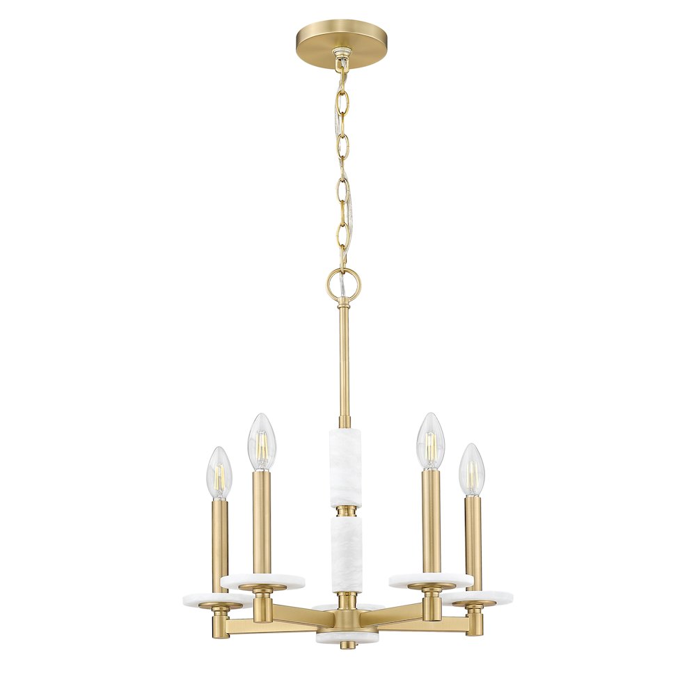 Z-Lite Kaden 5 Light Chandelier in Modern Gold color, Steel frame. Picture 5