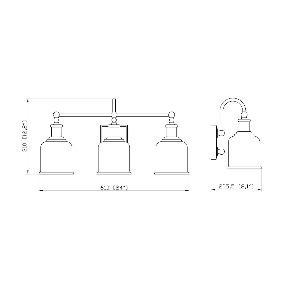 Z-Lite 3 Light Vanity. Picture 8