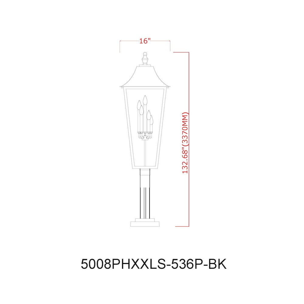 Z-Lite 5 Light Outdoor Post Mount Fixture. Picture 8