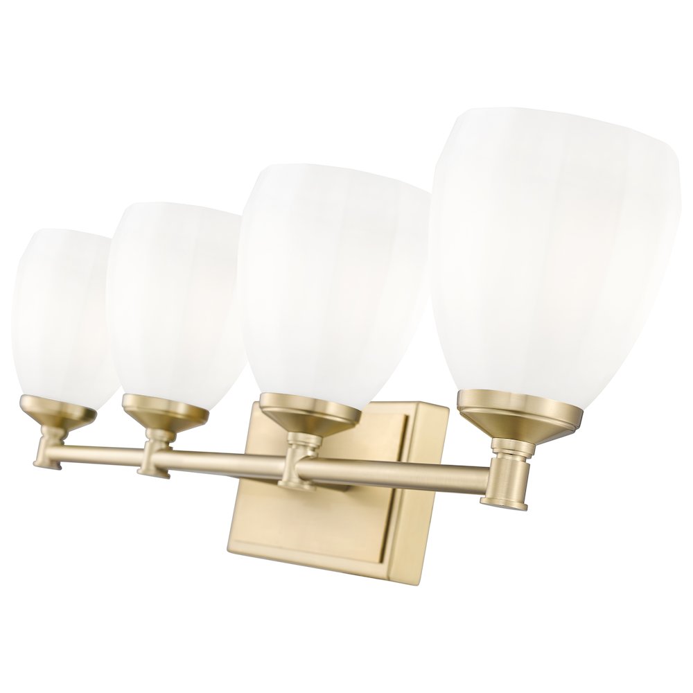Z-Lite Oren 4 Light Vanity in Modern Gold color, Steel frame. Picture 4