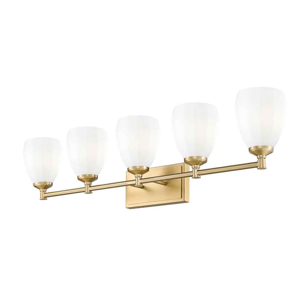 Z-Lite Oren 5 Light Vanity in Modern Gold color, Steel frame. Picture 3