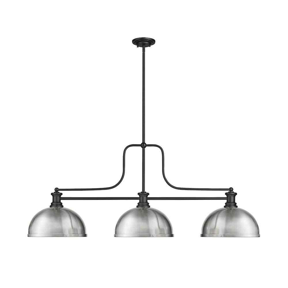 Z-Lite Melange 3 Light Billiard, Steel Frame, Brushed Nickel Shade Color. Picture 2