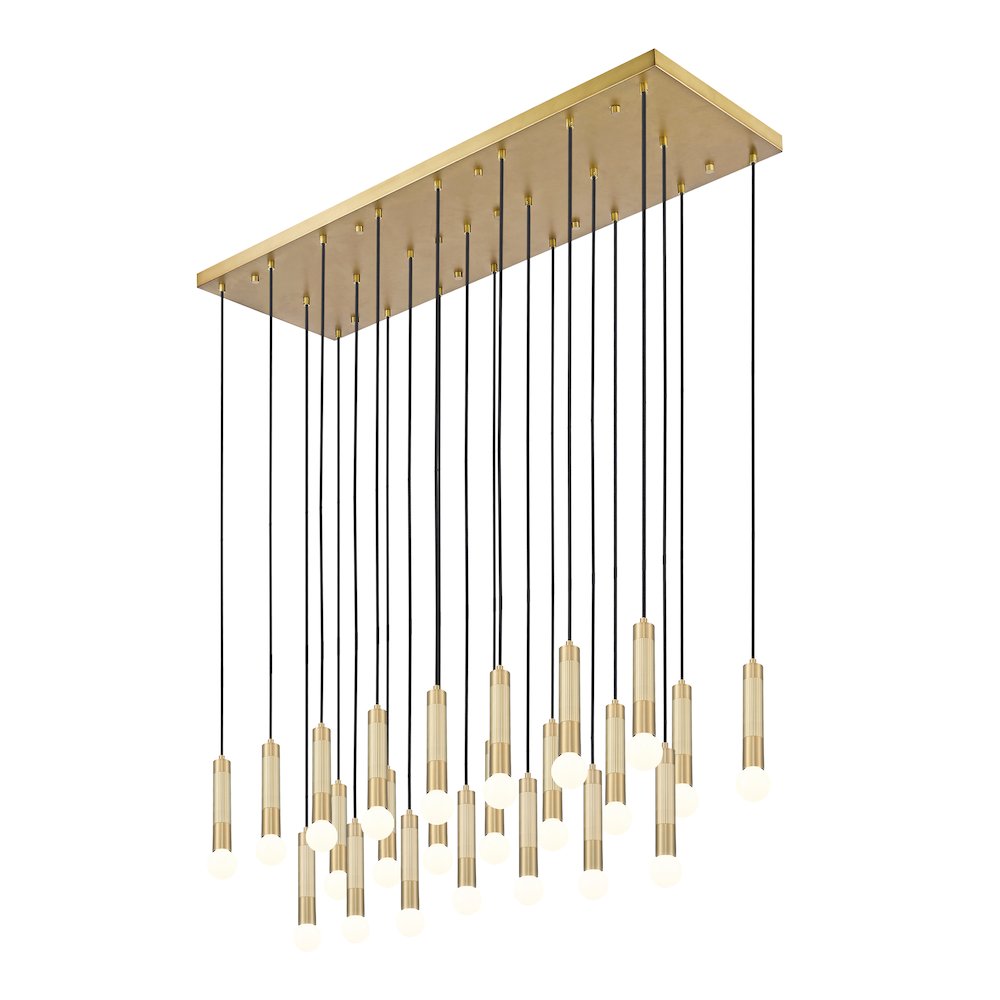 Z-Lite Stari 23 Light Linear Chandelier in Modern Gold color, Steel frame. Picture 2