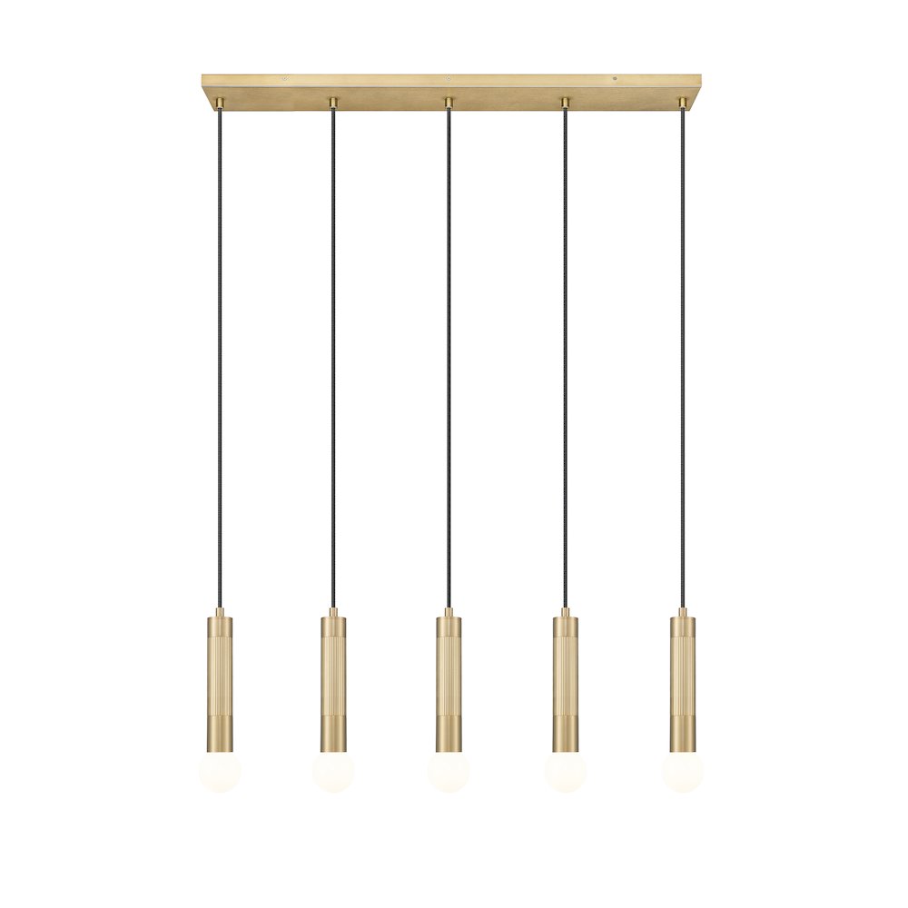 Z-Lite Stari 5 Light Linear Chandelier in Modern Gold color, Steel frame. Picture 3