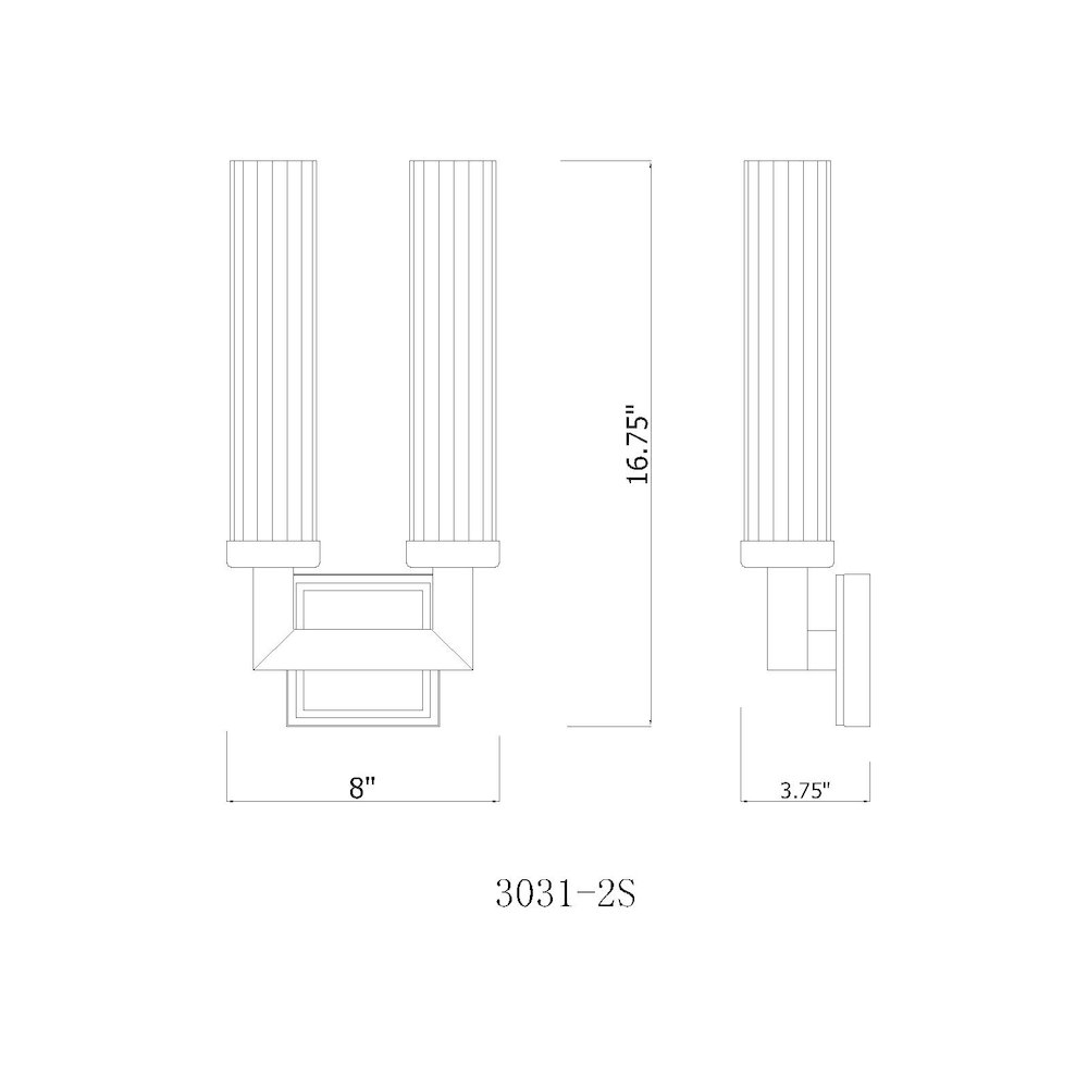 Z-Lite Beau 2 Light Wall Sconce in Rubbed Brass Frame Finish. Picture 8