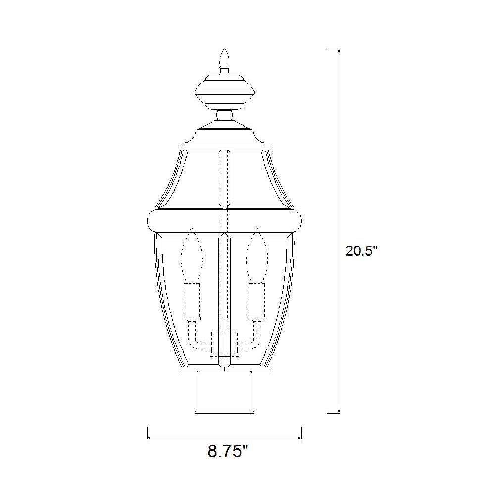 Z-Lite 2 Light Outdoor Post Mount Fixture. Picture 6