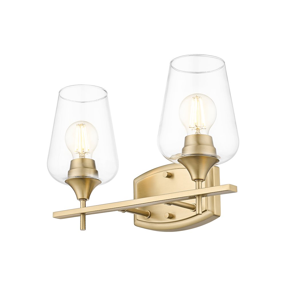 Z-Lite 2 Light Vanity, Burnished Brass. Picture 3