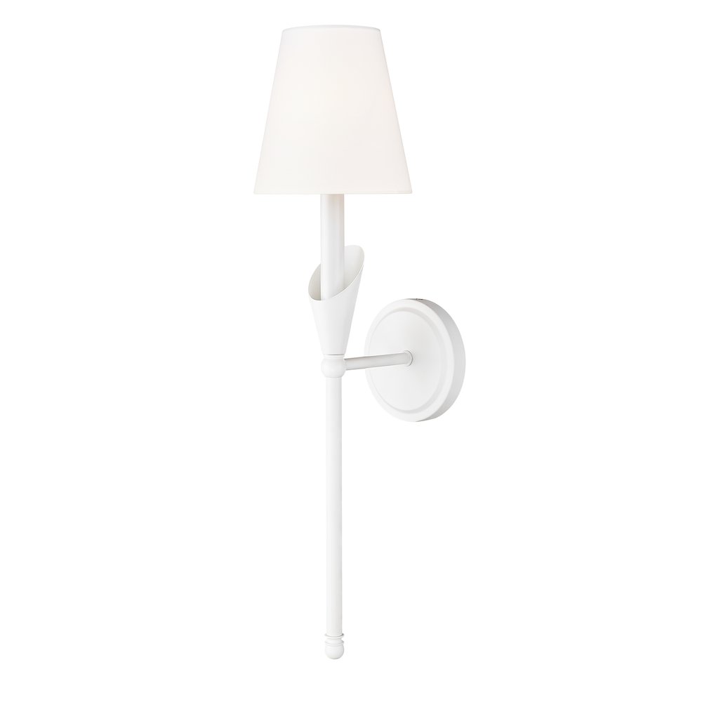 Z-Lite Claudelle 1 Light Wall Sconce in Textured White color, Steel frame. Picture 1
