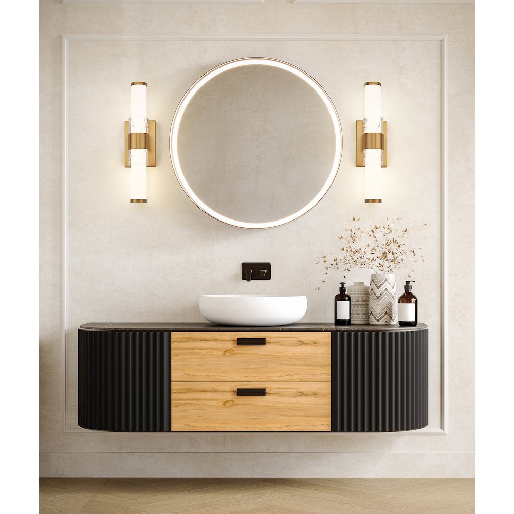 Z-Lite Egon 1 Light Vanity in Modern Gold color, Steel frame. Picture 6