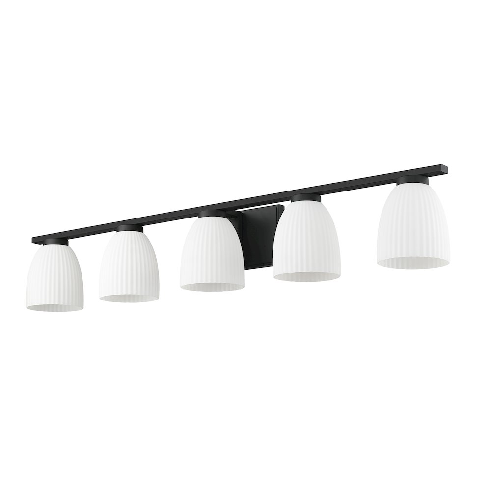 Z-Lite Naya 5 Light Vanity in Matte Black color, Steel frame. Picture 5