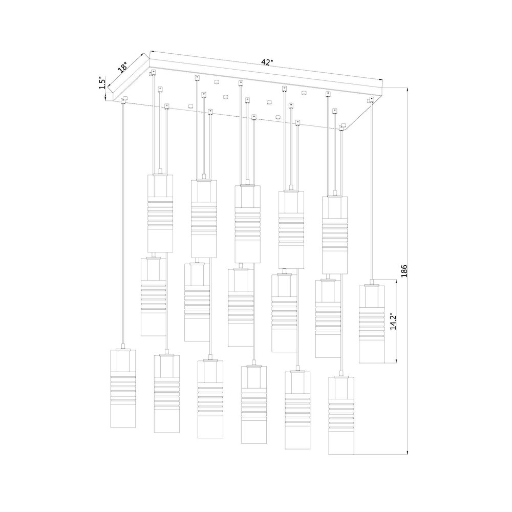 Z-Lite 17 Light Linear Chandelier. Picture 8